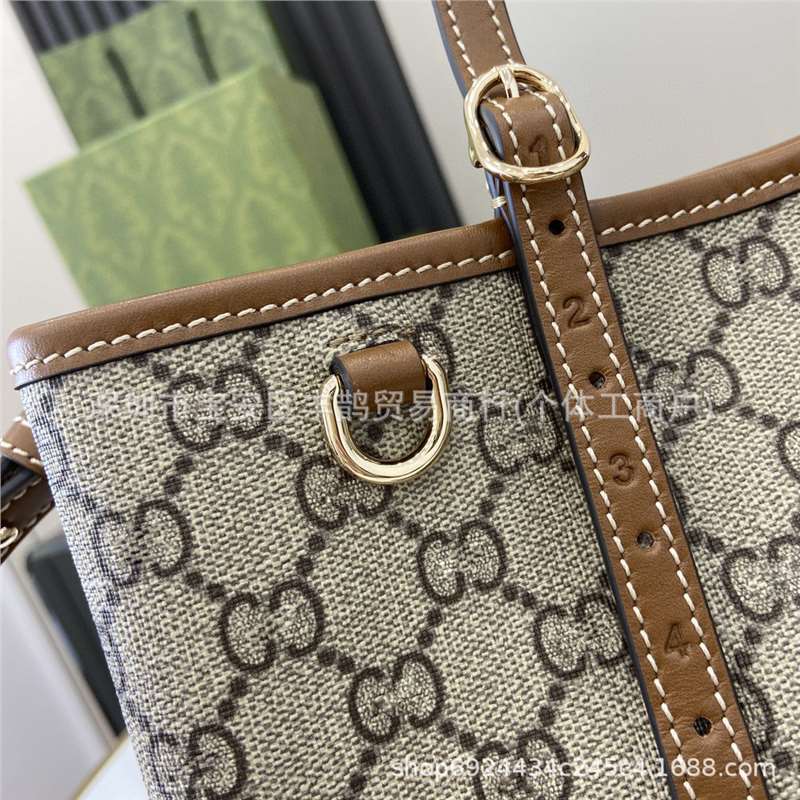New GG Shopping Bag Emblem Series small size Tote Bag Striped Ribbon Handbag Shoulder