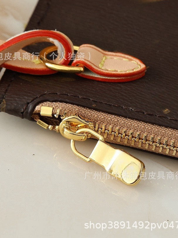 Neverful Old Flower Mother Shopping Bag All-match Large Capacity Genuine Leather Women's Handbag Cowhide Real Belt Double-sided Available