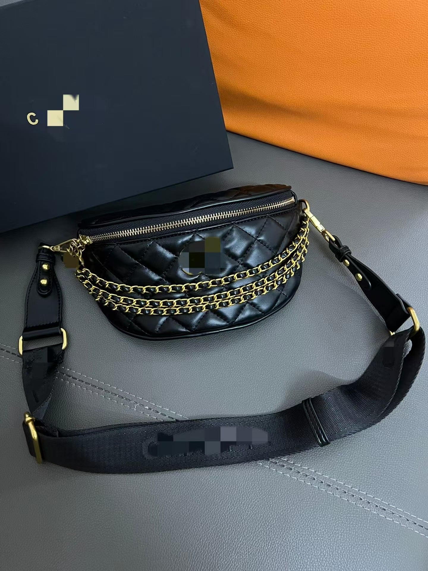 Fashion Vintage Diamond-Pattern Chain Chest Bag, Stylish and Versatile Crossbody Bag, Trendy and Cool Street Style Shoulder Bag