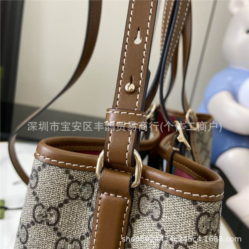 New GG Shopping Bag Emblem Series small size Tote Bag Striped Ribbon Handbag Shoulder