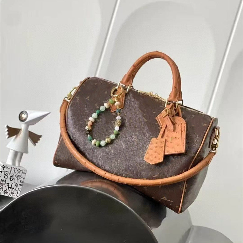 New Genuine Leather Pillow  Unisex Handbag Travel Bag Shopping Bag Shoulder 30 Boston Handbag